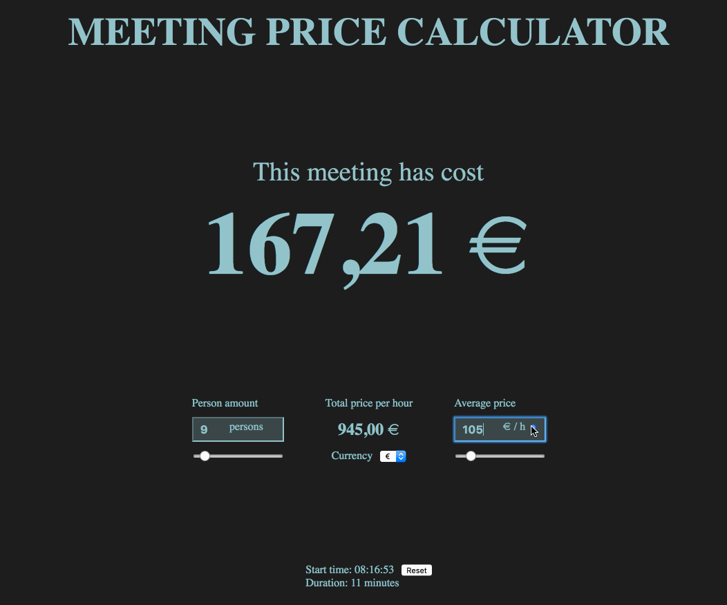 Meeting Price Calculator GIF